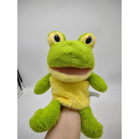 Spark Create Imagine Green Frog 10" inch Plush Hand Puppet Frog Ribbit Sound - Picture 4 of 10